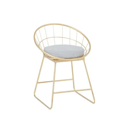 Glam Metal Domed Back Bar Stools with Armrest Image - 5