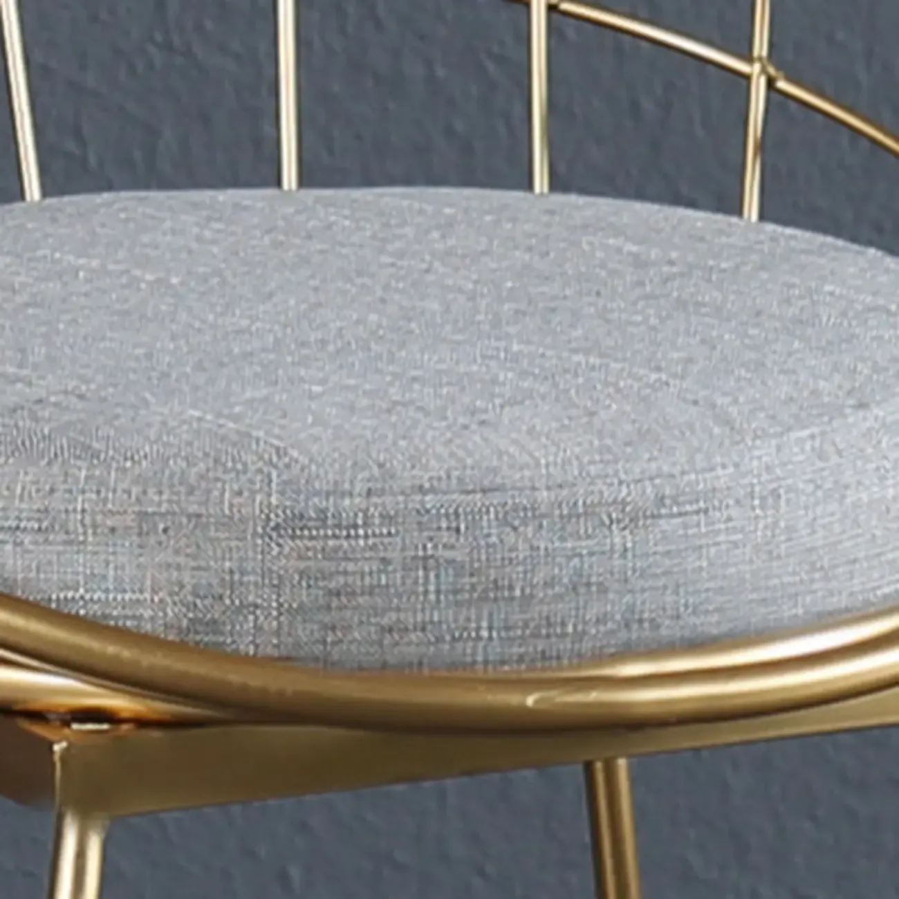 Glam Metal Domed Back Bar Stools with Armrest Image - 6