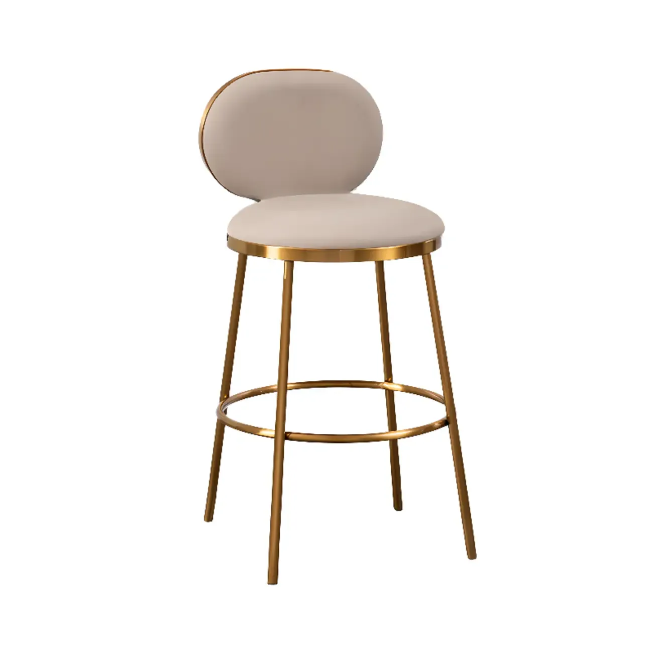 Modern 4-Leg Metal Faux Leather Upholstered Bar Stools Image - 10