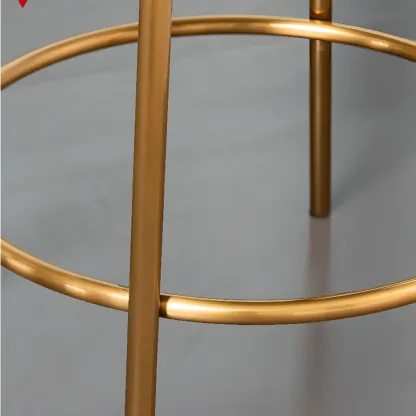 Modern 4-Leg Metal Faux Leather Upholstered Bar Stools Image - 9