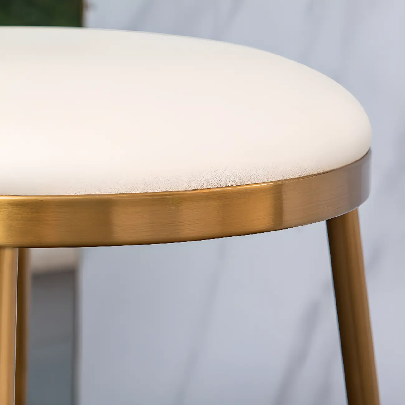 Modern 4-Leg Metal Faux Leather Upholstered Bar Stools Image - 7 | homeyfad