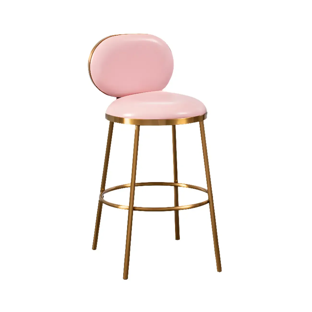 Modern 4-Leg Metal Faux Leather Upholstered Bar Stools Image - 16