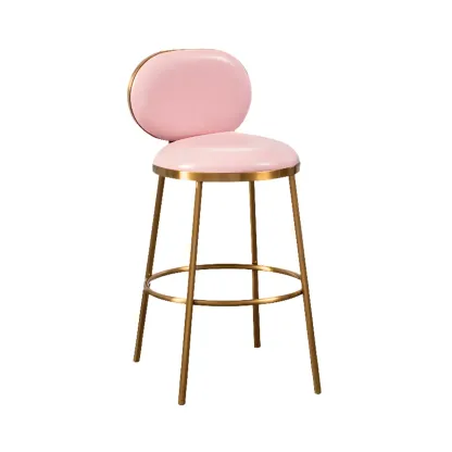 Modern 4-Leg Metal Faux Leather Upholstered Bar Stools Image - 16