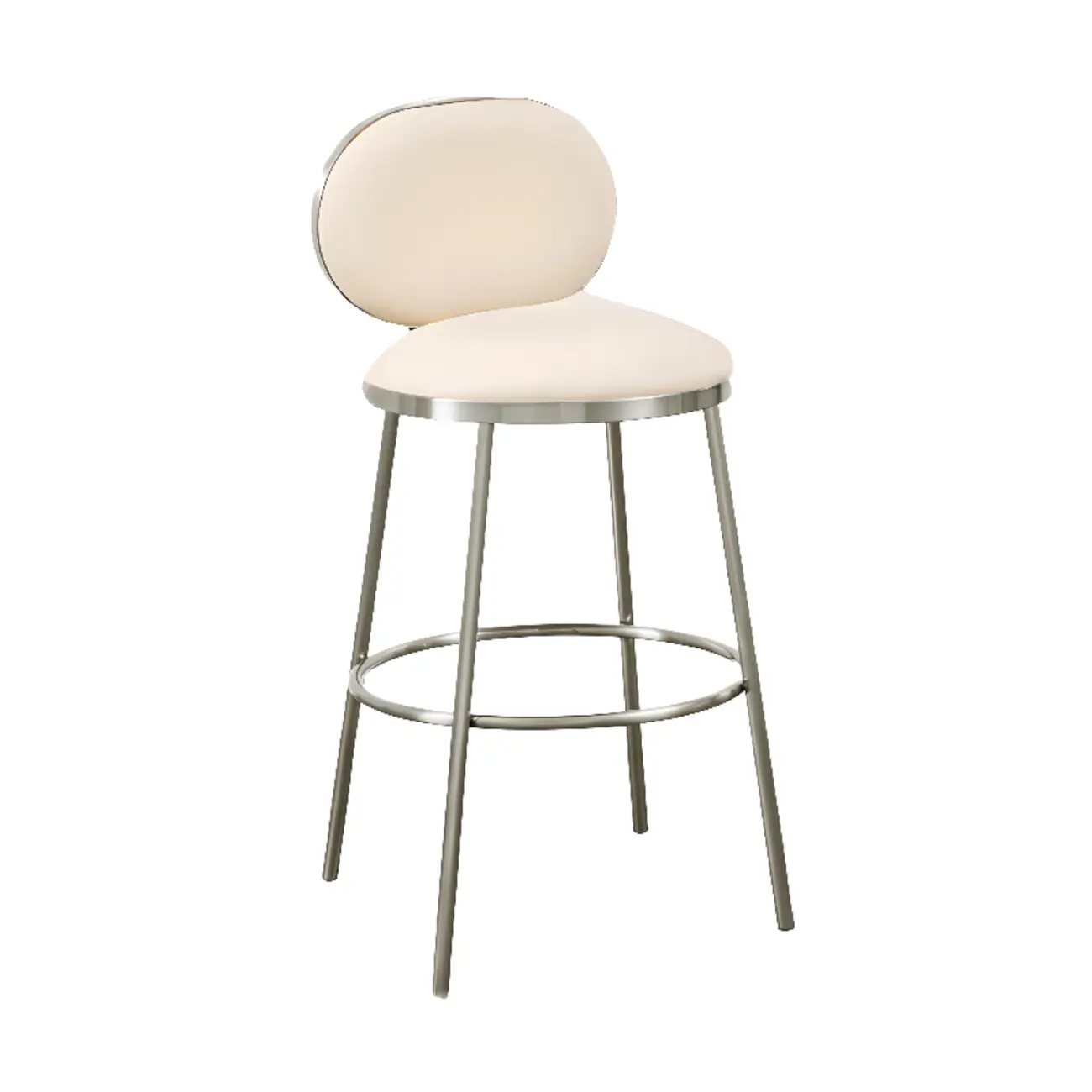Modern 4-Leg Metal Faux Leather Upholstered Bar Stools Image - 19 | homeyfad