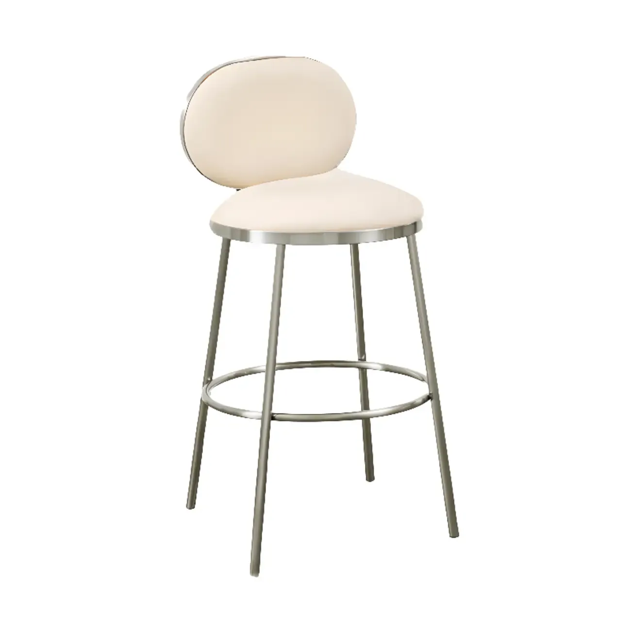 Modern 4-Leg Metal Faux Leather Upholstered Bar Stools Image - 19