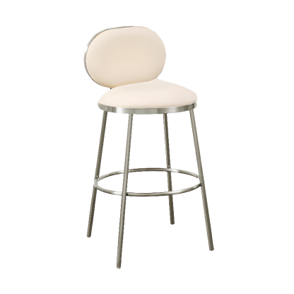 Modern 4-Leg Metal Faux Leather Upholstered Bar Stools