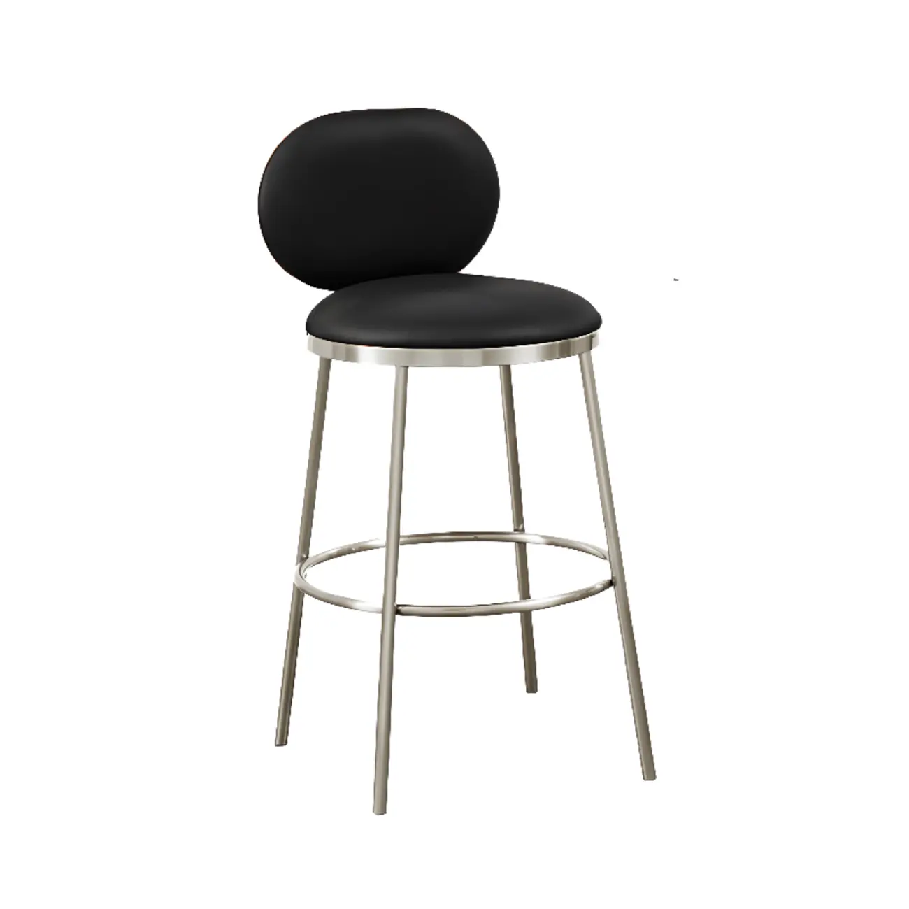 Modern 4-Leg Metal Faux Leather Upholstered Bar Stools Image - 22 | homeyfad