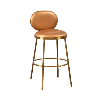Modern 4-Leg Metal Faux Leather Upholstered Bar Stools Image - 23