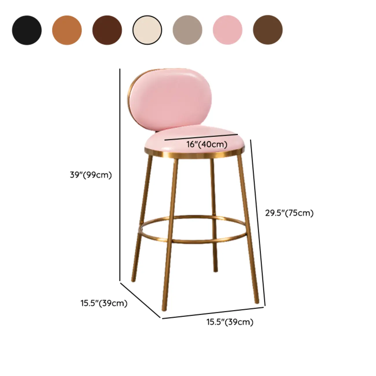 Modern 4-Leg Metal Faux Leather Upholstered Bar Stools Image - 28 | homeyfad