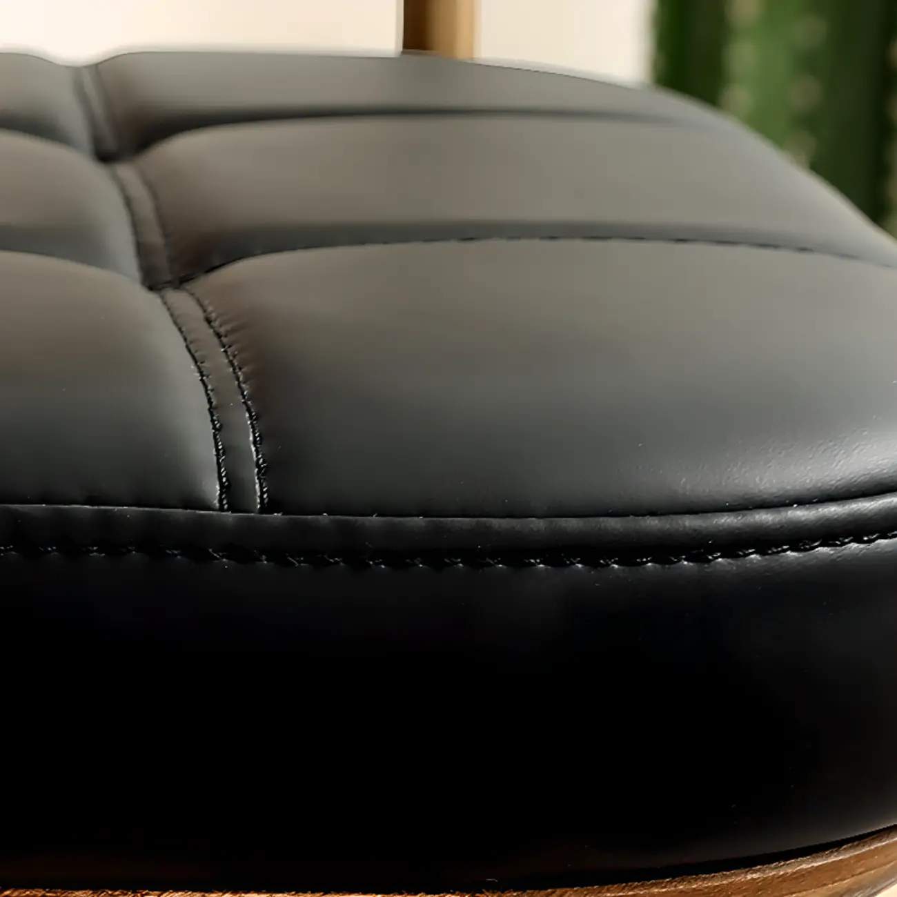 Wooden Square Leather Upholstered Bar Stool with Backrest | homeyfad