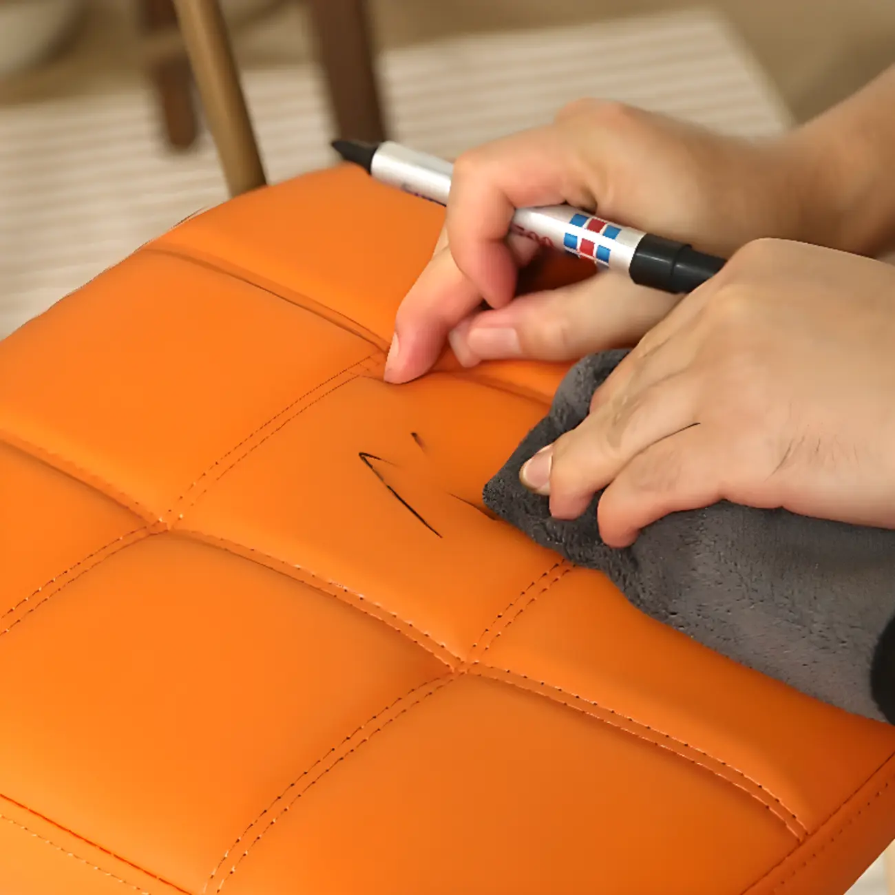 Wooden Square Leather Upholstered Bar Stool with Backrest | homeyfad