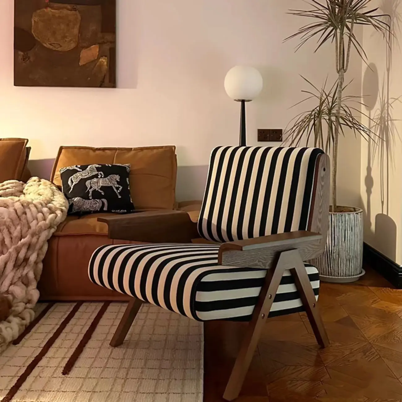 Modern Fabric Accent Chair with Wooden Frame for Living Room Image - 1 | homeyfad