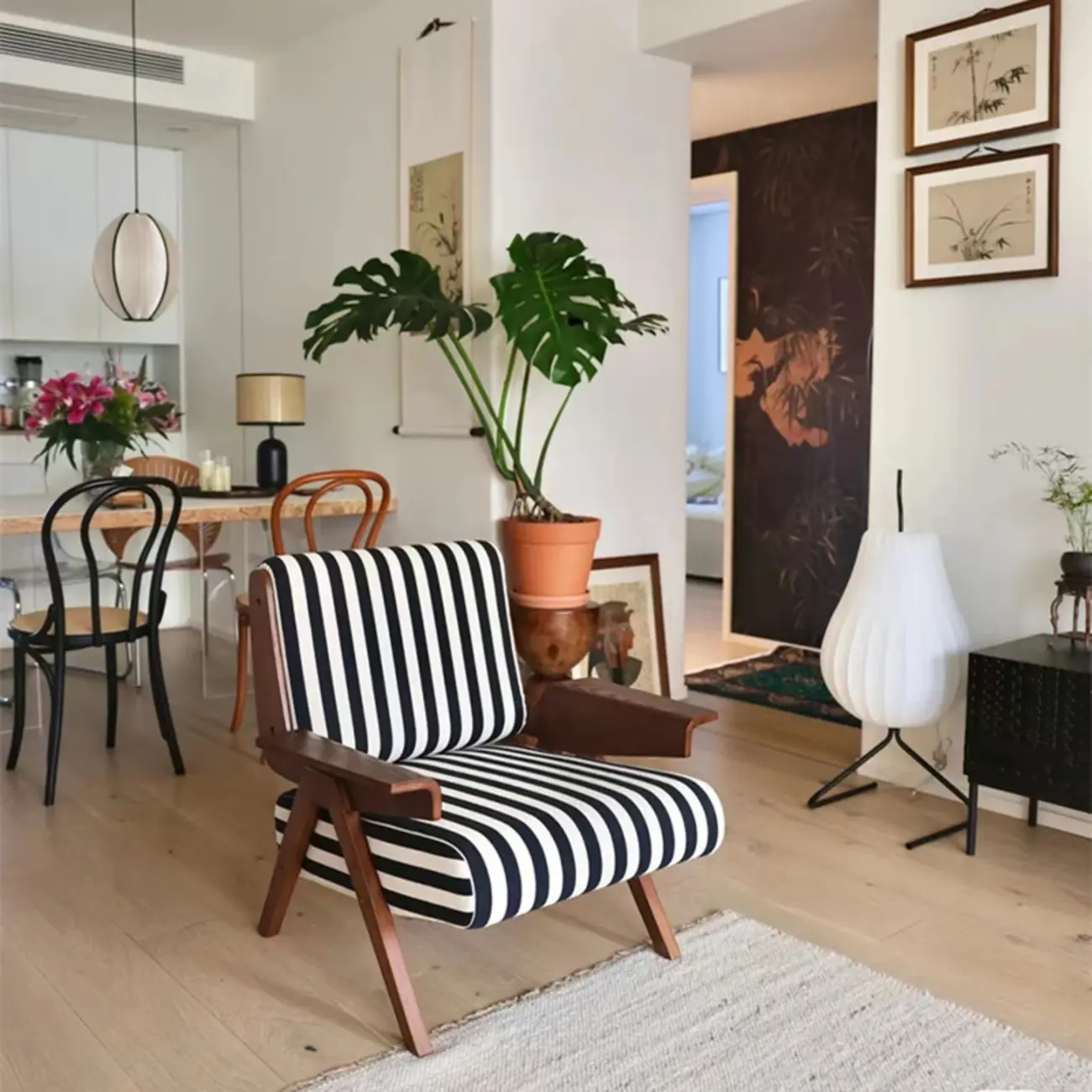 Modern Fabric Accent Chair with Wooden Frame for Living Room Image - 3 | homeyfad