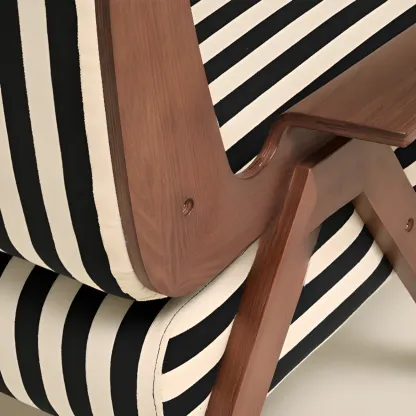 Modern Fabric Accent Chair with Wooden Frame for Living Room Image - 10