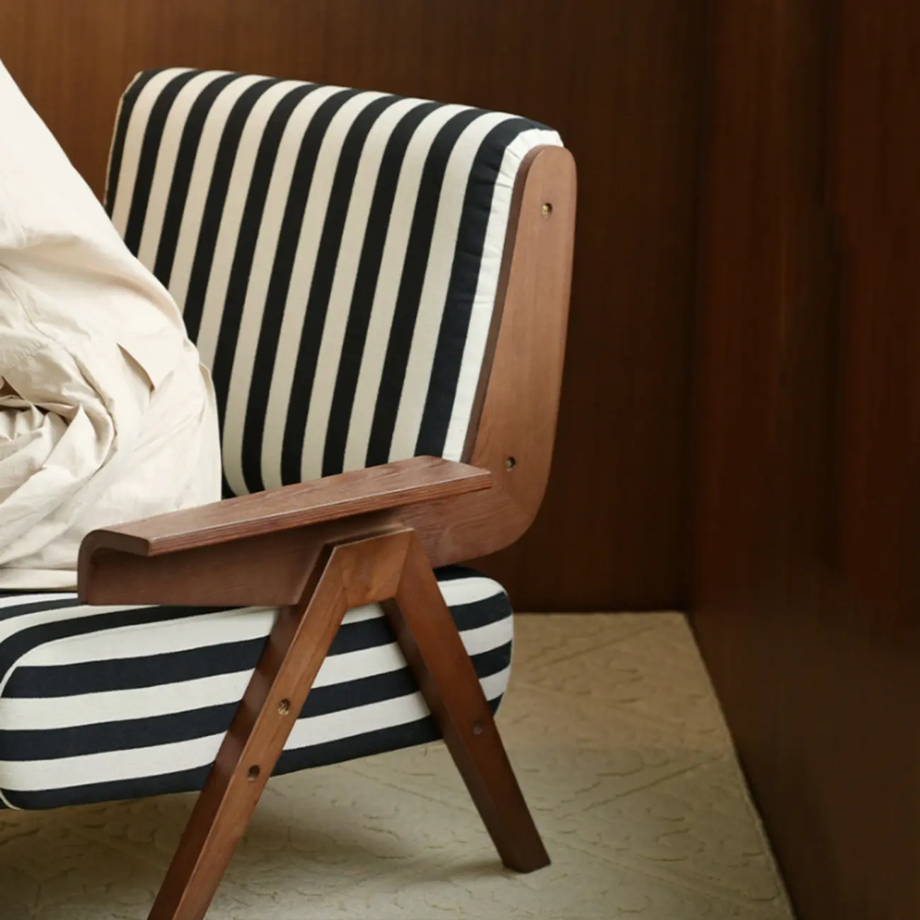 Modern Fabric Accent Chair with Wooden Frame for Living Room Image - 11 | homeyfad