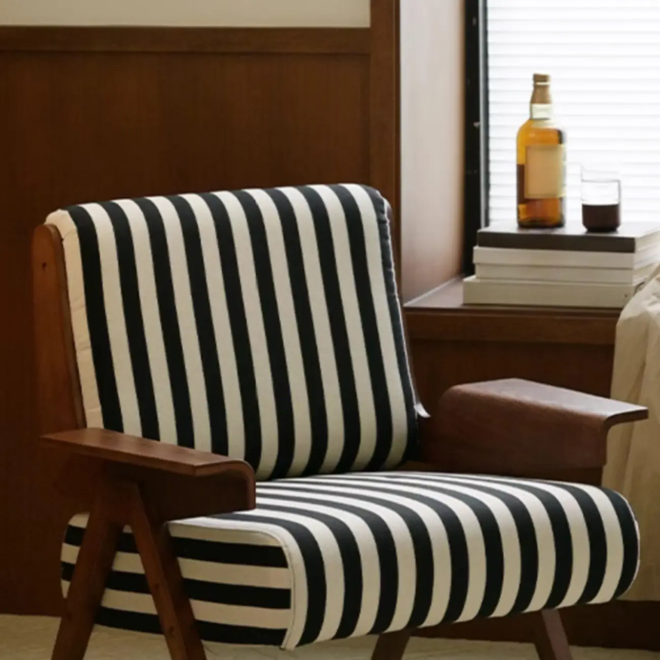 Modern Fabric Accent Chair with Wooden Frame for Living Room Image - 13 | homeyfad