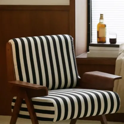 Modern Fabric Accent Chair with Wooden Frame for Living Room Image - 13