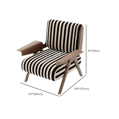 Modern Fabric Accent Chair with Wooden Frame for Living Room #size