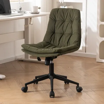 Modern Beige Leathaire Adjustable Swivel Office Chair Image - 4