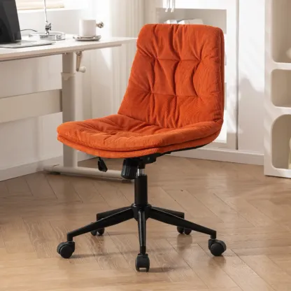 Modern Beige Leathaire Adjustable Swivel Office Chair Image - 6