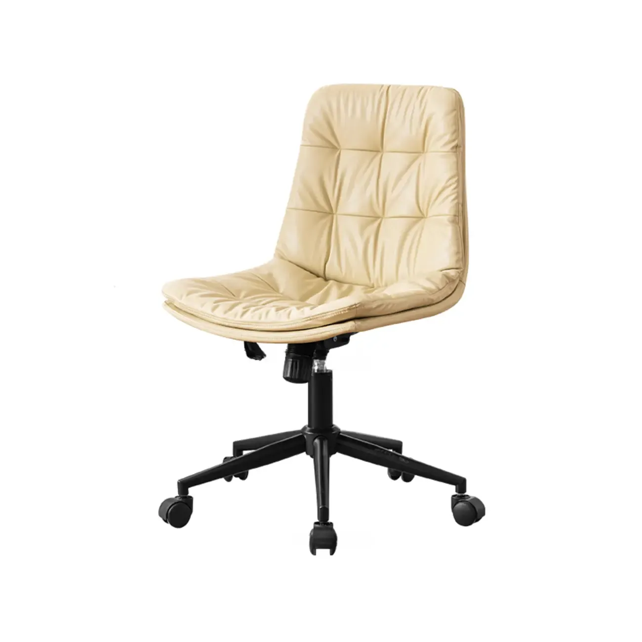 Modern Beige Leathaire Adjustable Swivel Office Chair Image - 10