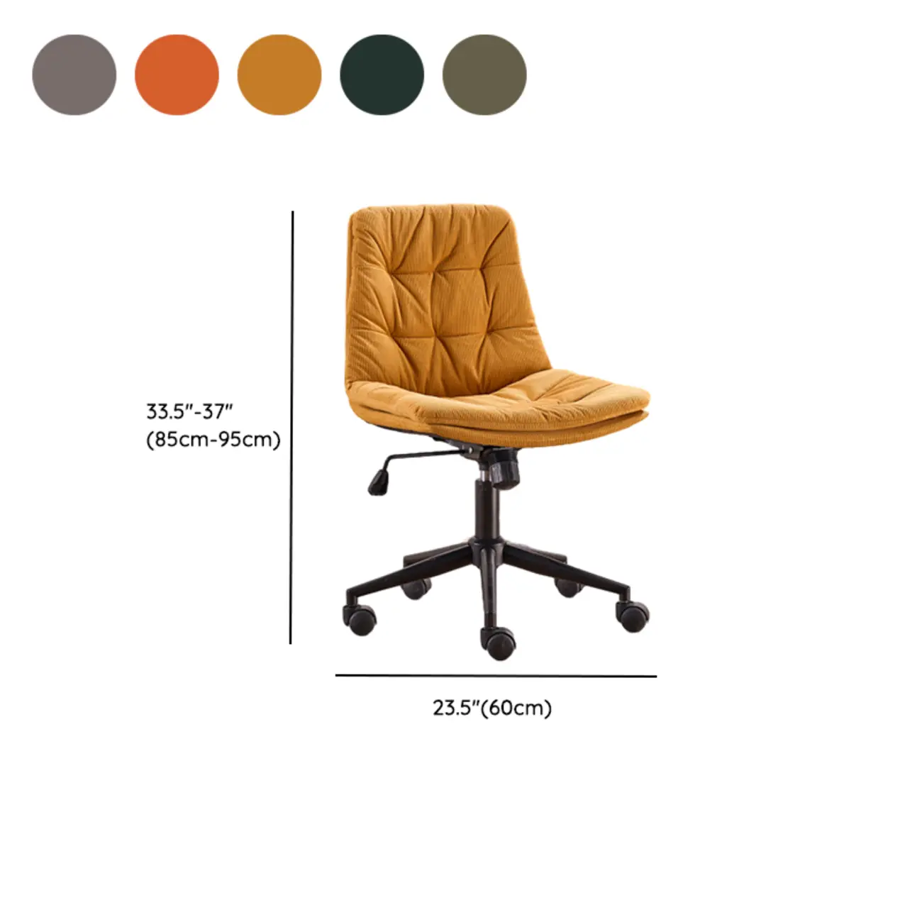 Modern Beige Leathaire Adjustable Swivel Office Chair Image - 19 | homeyfad