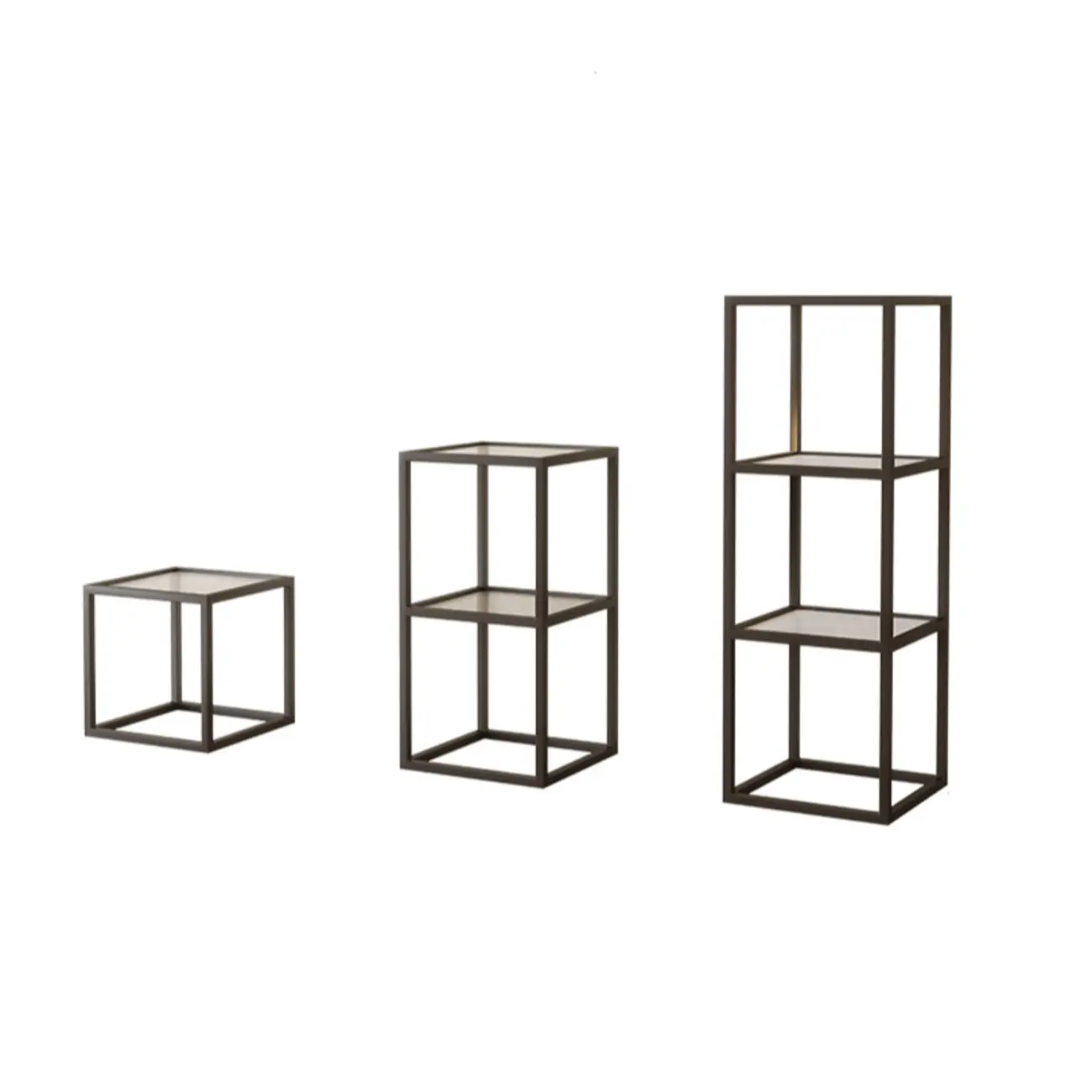 Modern Cube Open Metal Frame Black Bookcase Image - 5 | homeyfad