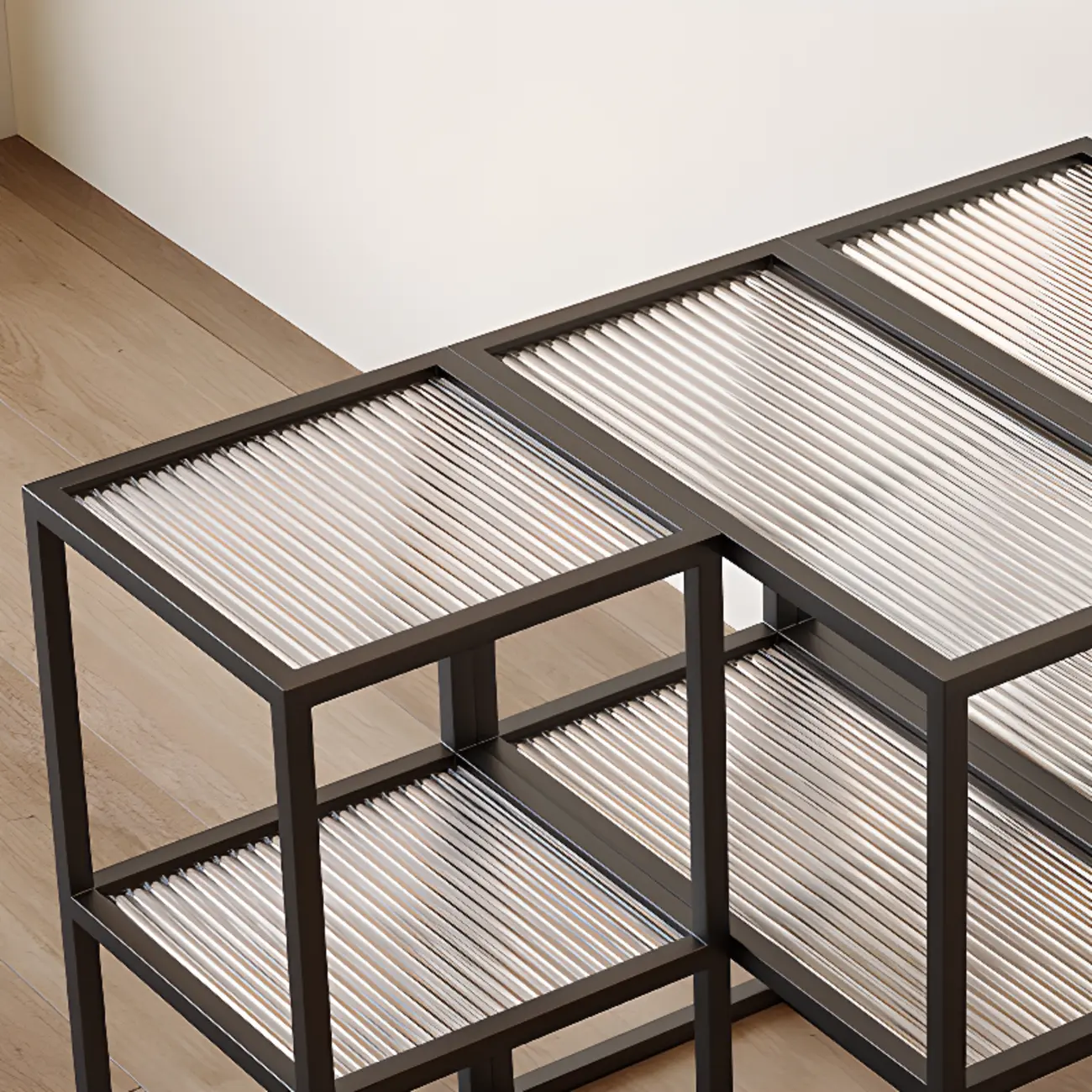 Modern Cube Open Metal Frame Black Bookcase Image - 6 | homeyfad