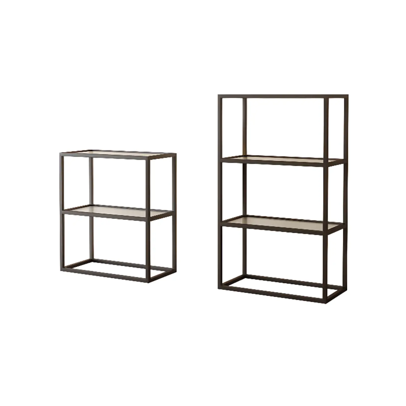 Modern Cube Open Metal Frame Black Bookcase Image - 18 | homeyfad