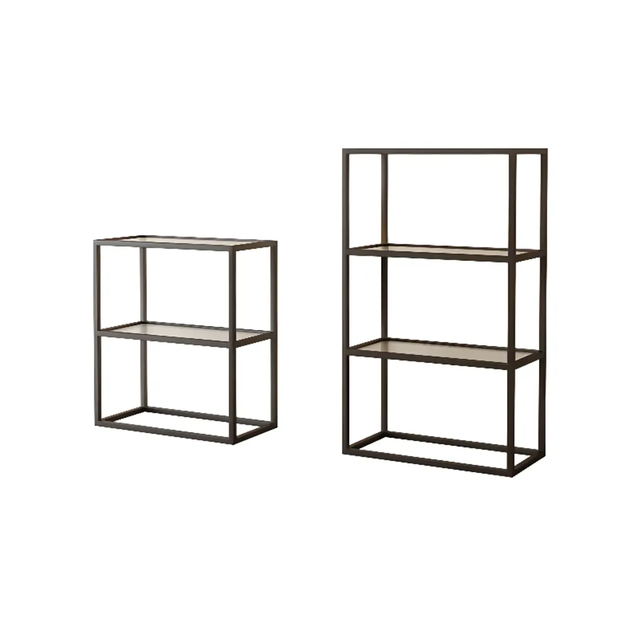 Modern Cube Open Metal Frame Black Bookcase Image - 18