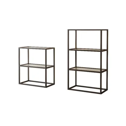Modern Cube Open Metal Frame Black Bookcase Image - 18