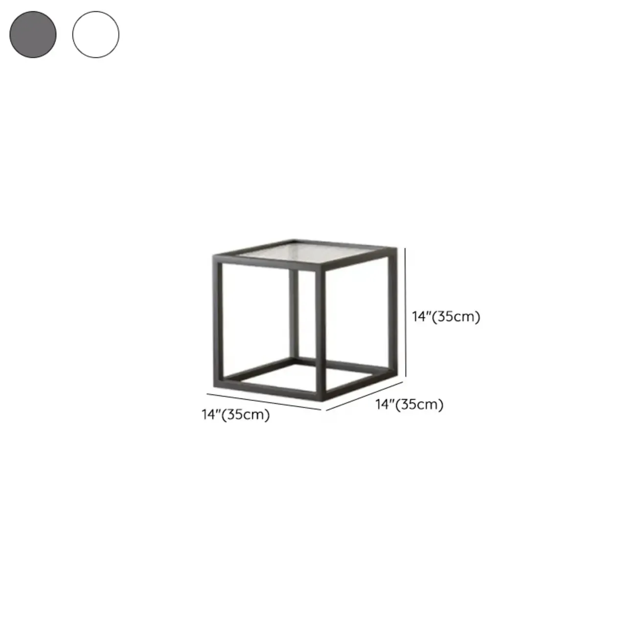 Modern Cube Open Metal Frame Black Bookcase #size