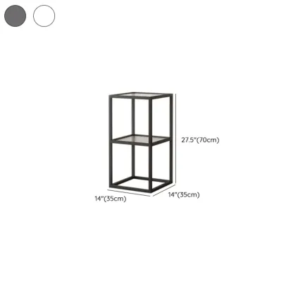 Modern Cube Open Metal Frame Black Bookcase Image - 20