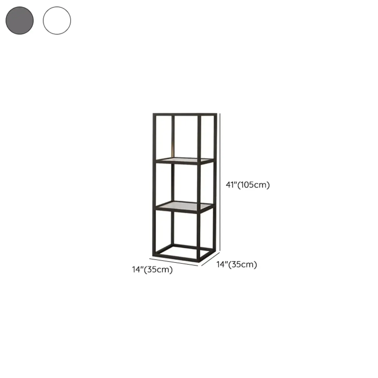 Modern Cube Open Metal Frame Black Bookcase Image - 21