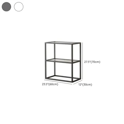 Modern Cube Open Metal Frame Black Bookcase Image - 22