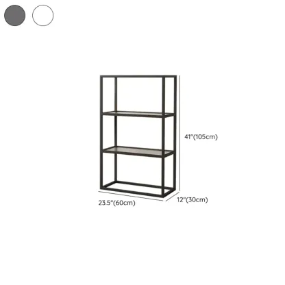 Modern Cube Open Metal Frame Black Bookcase Image - 23