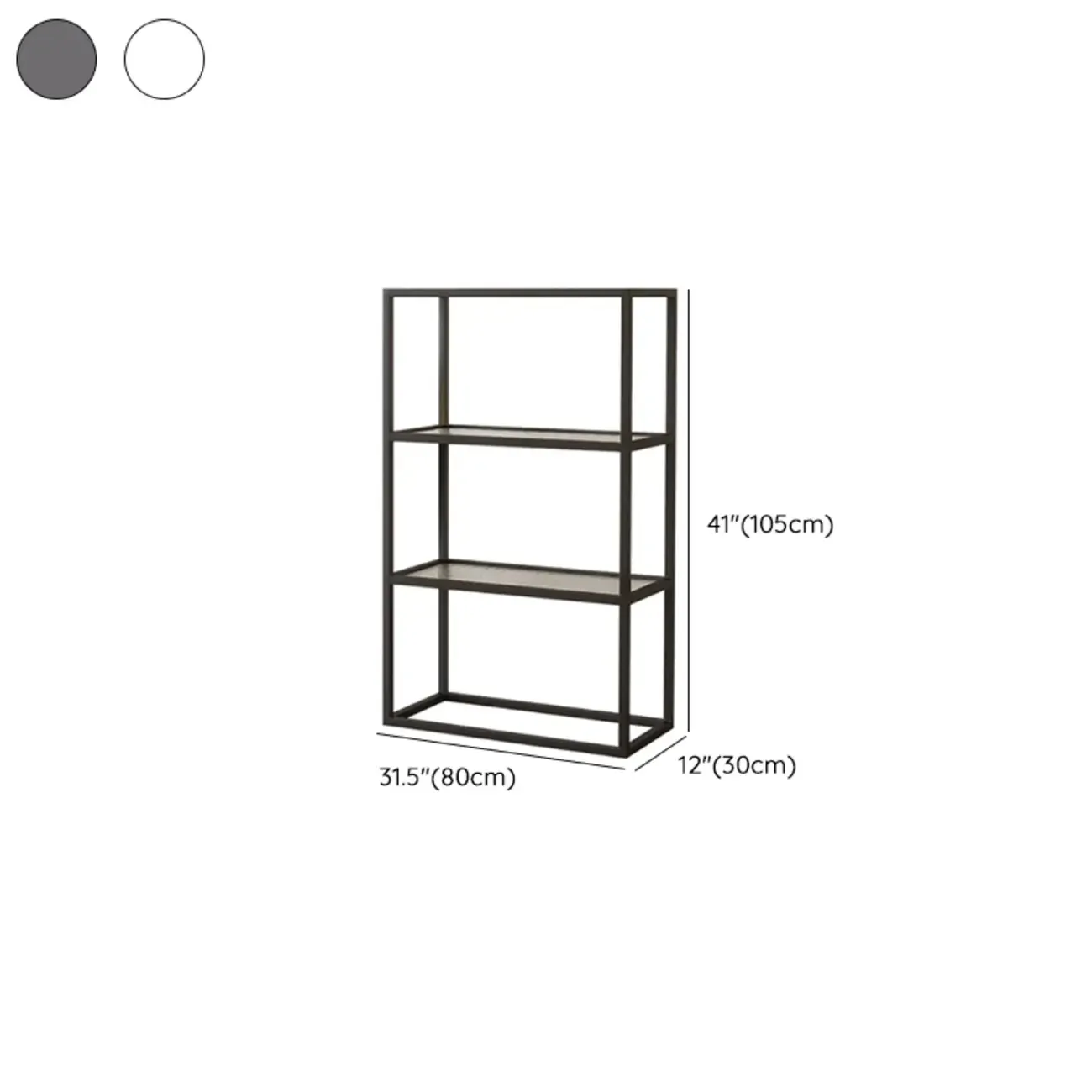 Modern Cube Open Metal Frame Black Bookcase Image - 25