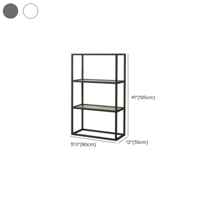 Modern Cube Open Metal Frame Black Bookcase Image - 25