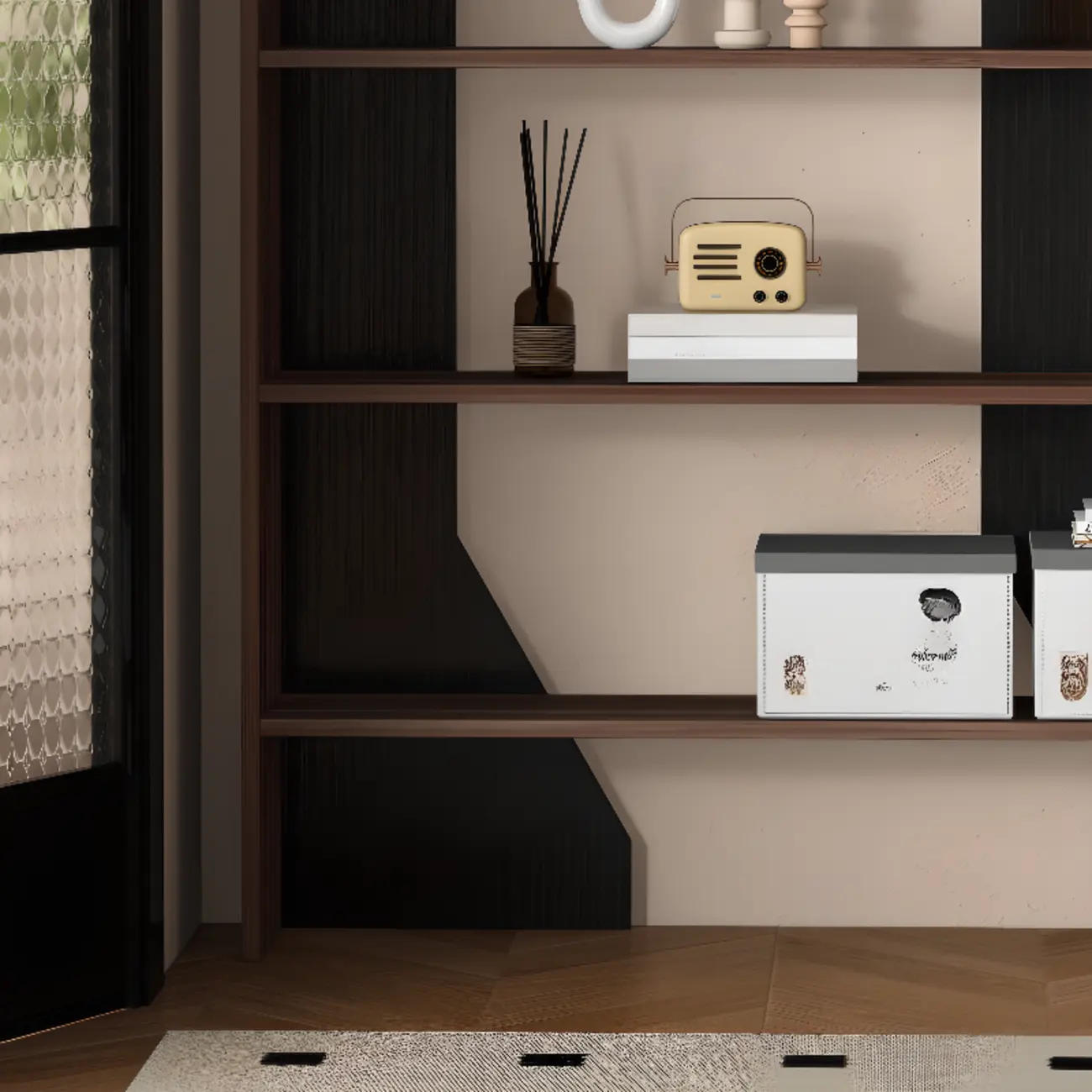 Simple Black Wood 5-Shelf Open Rectangle Bookcase Image - 12 | homeyfad