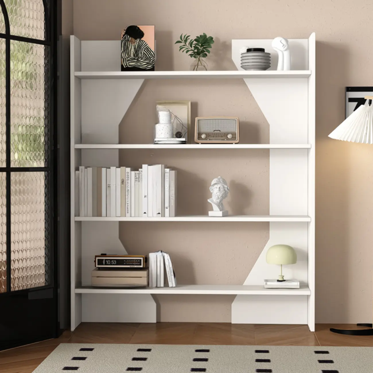 Simple Black Wood 5-Shelf Open Rectangle Bookcase Image - 18 | homeyfad