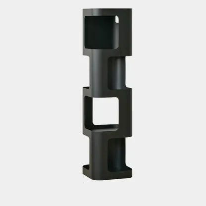 Spatial Art Decorative Black Metal Corner Bookcase Image - 6