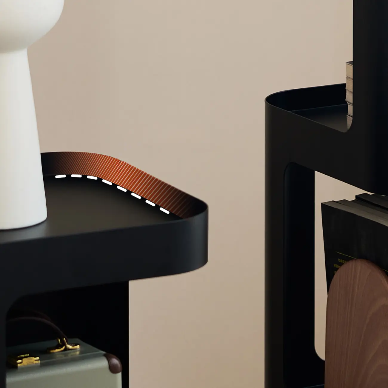 Spatial Art Decorative Black Metal Corner Bookcase Image - 8 | homeyfad