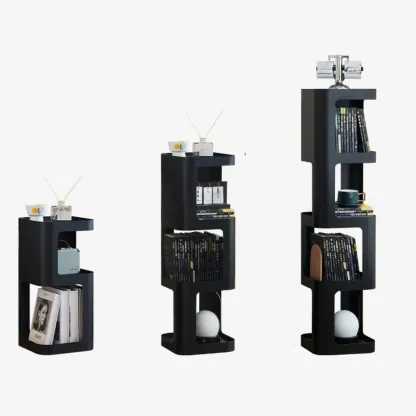 Spatial Art Decorative Black Metal Corner Bookcase Image - 10