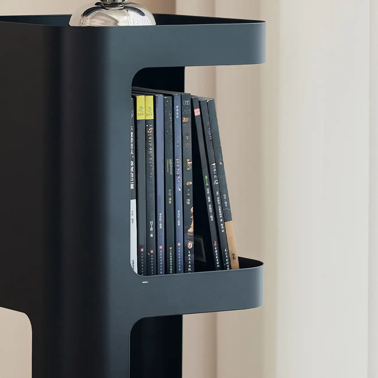 Spatial Art Decorative Black Metal Corner Bookcase Image - 18 | homeyfad