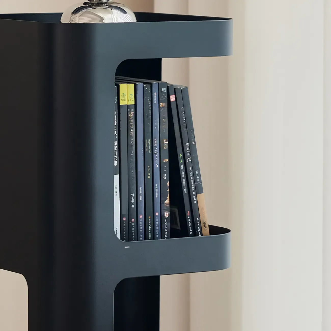 Spatial Art Decorative Black Metal Corner Bookcase Image - 18