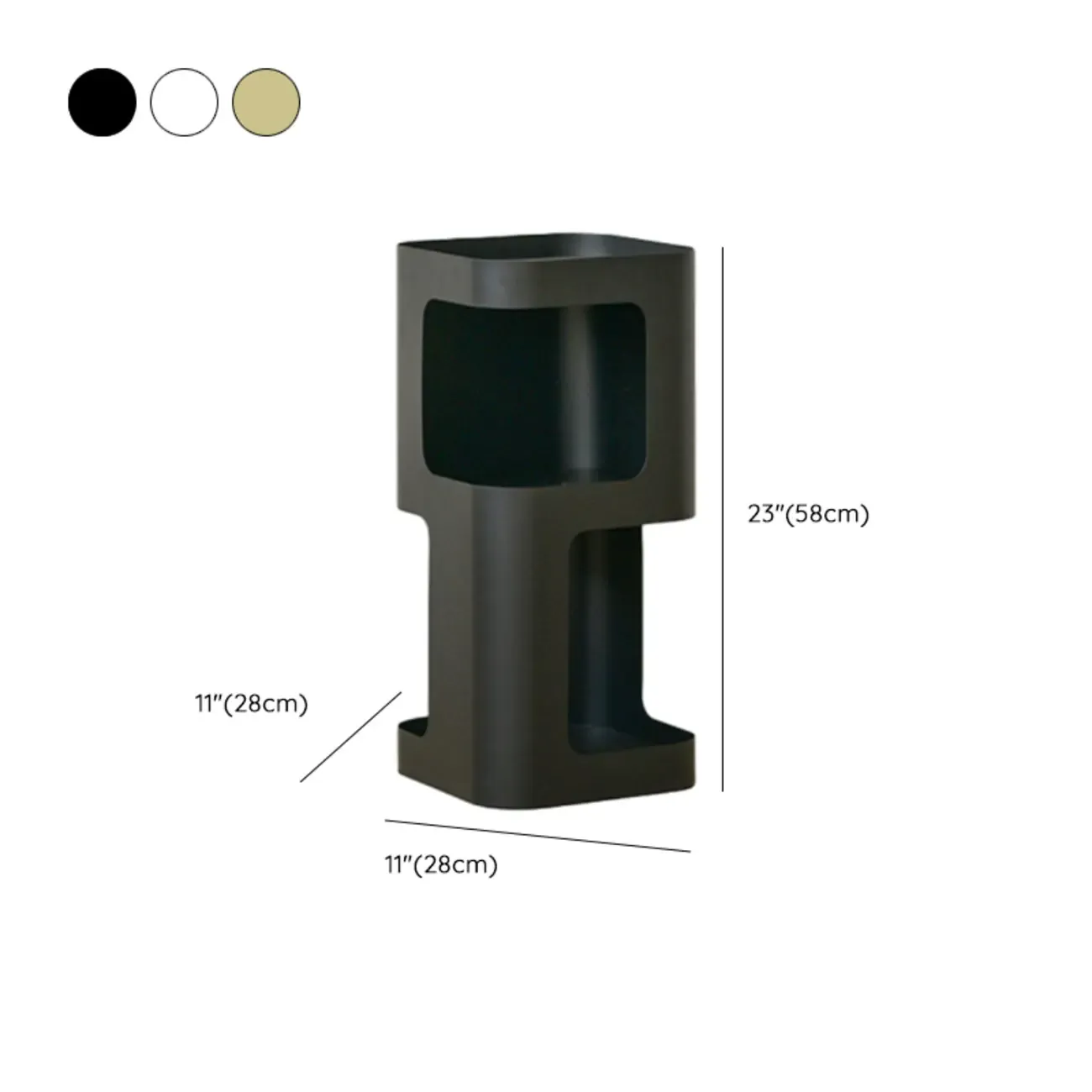 Spatial Art Decorative Black Metal Corner Bookcase #size