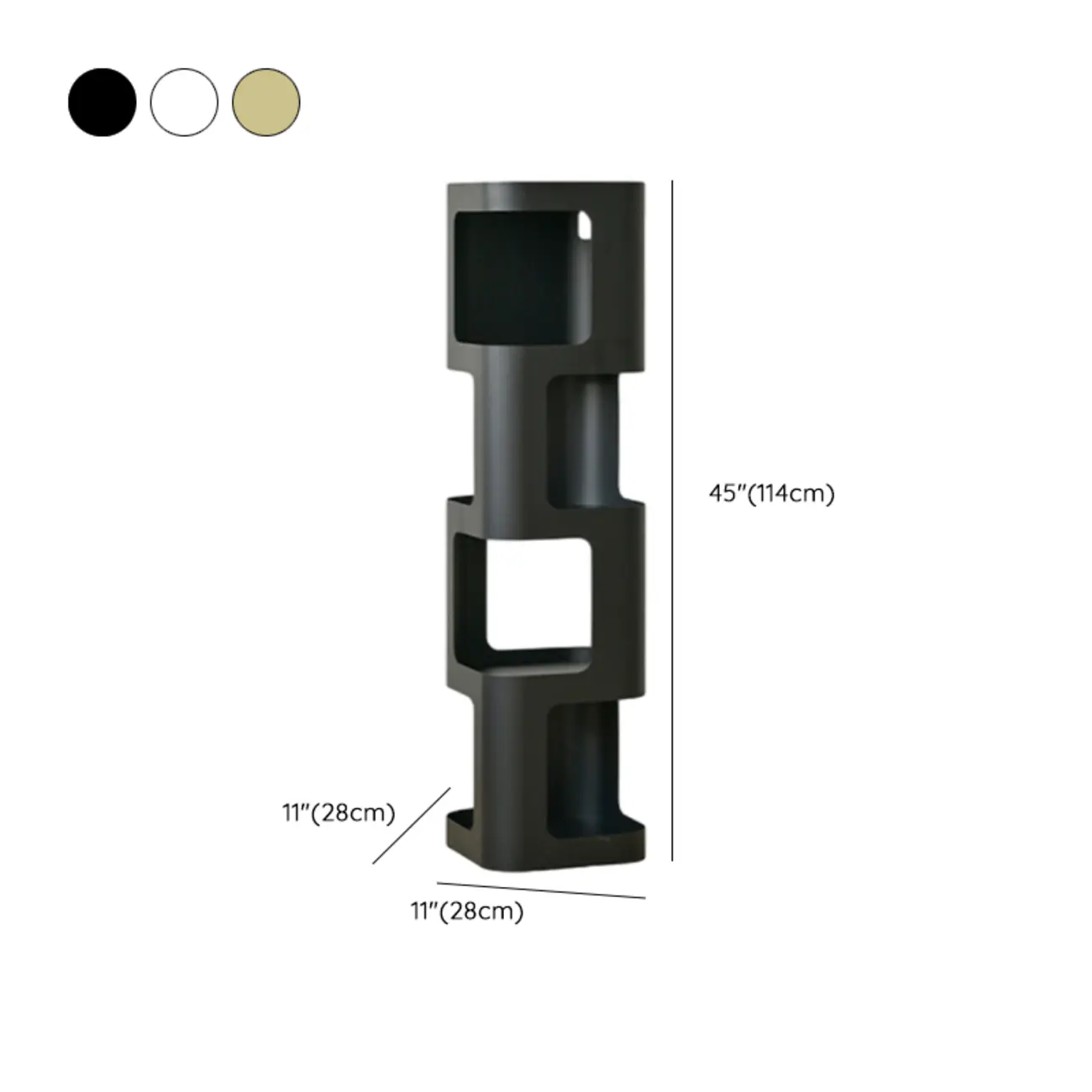 Spatial Art Decorative Black Metal Corner Bookcase Image - 22 | homeyfad