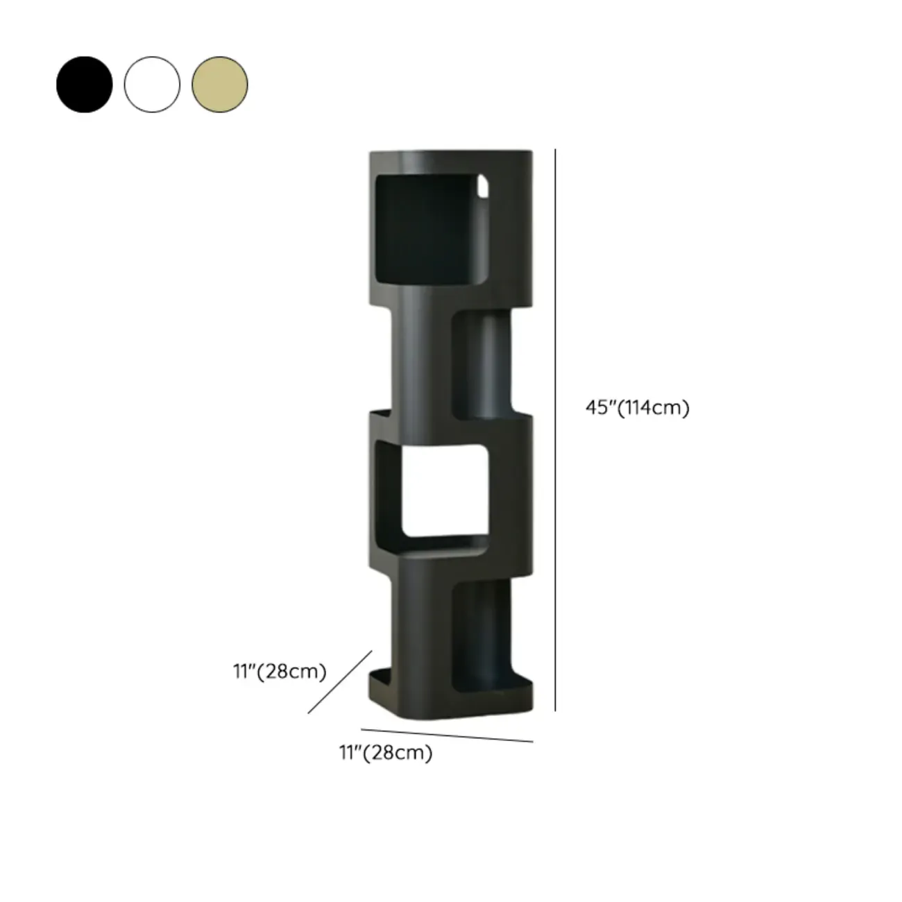 Spatial Art Decorative Black Metal Corner Bookcase Image - 22