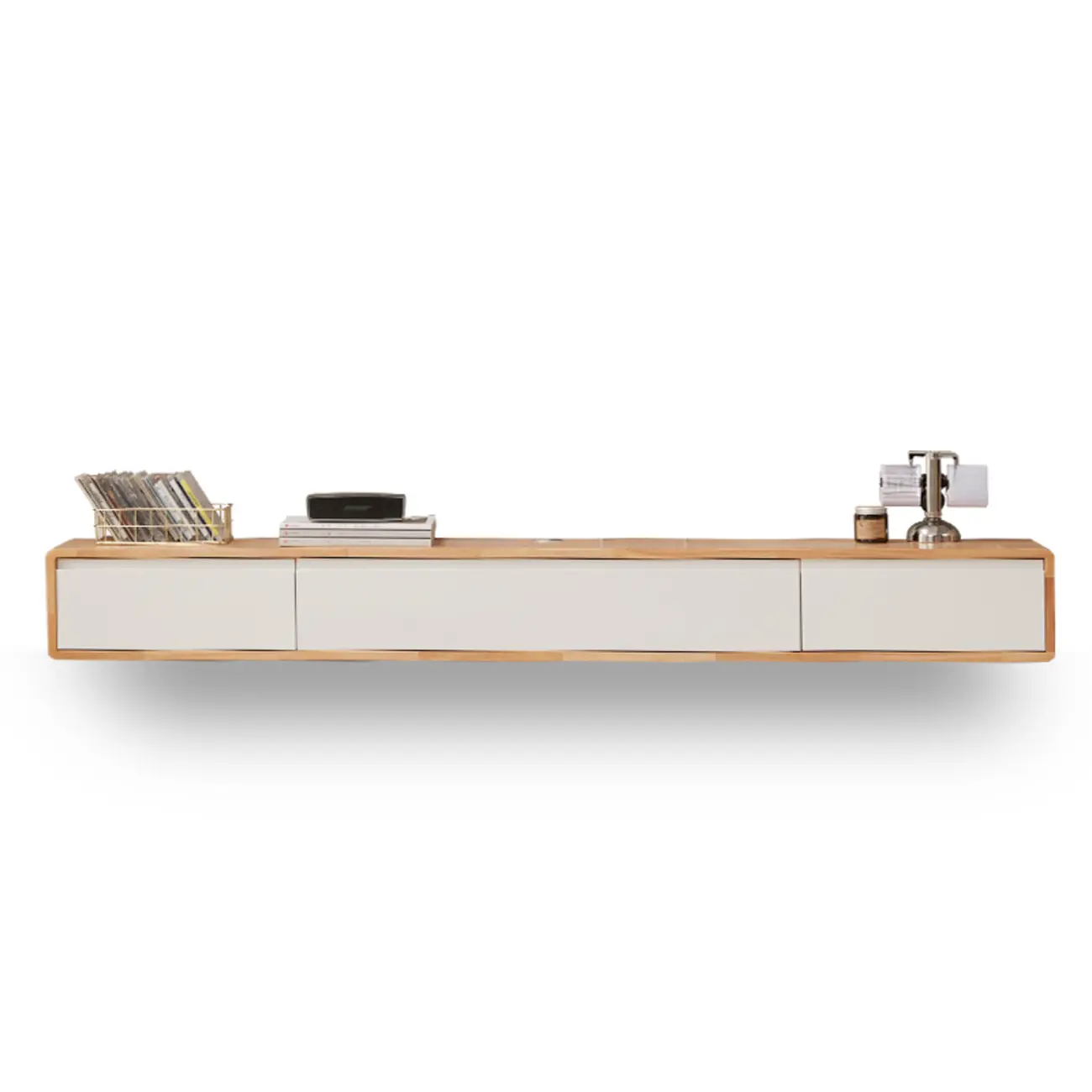 Modern Wooden Wall-mounted TV Stand for Living Room Image - 5 | homeyfad