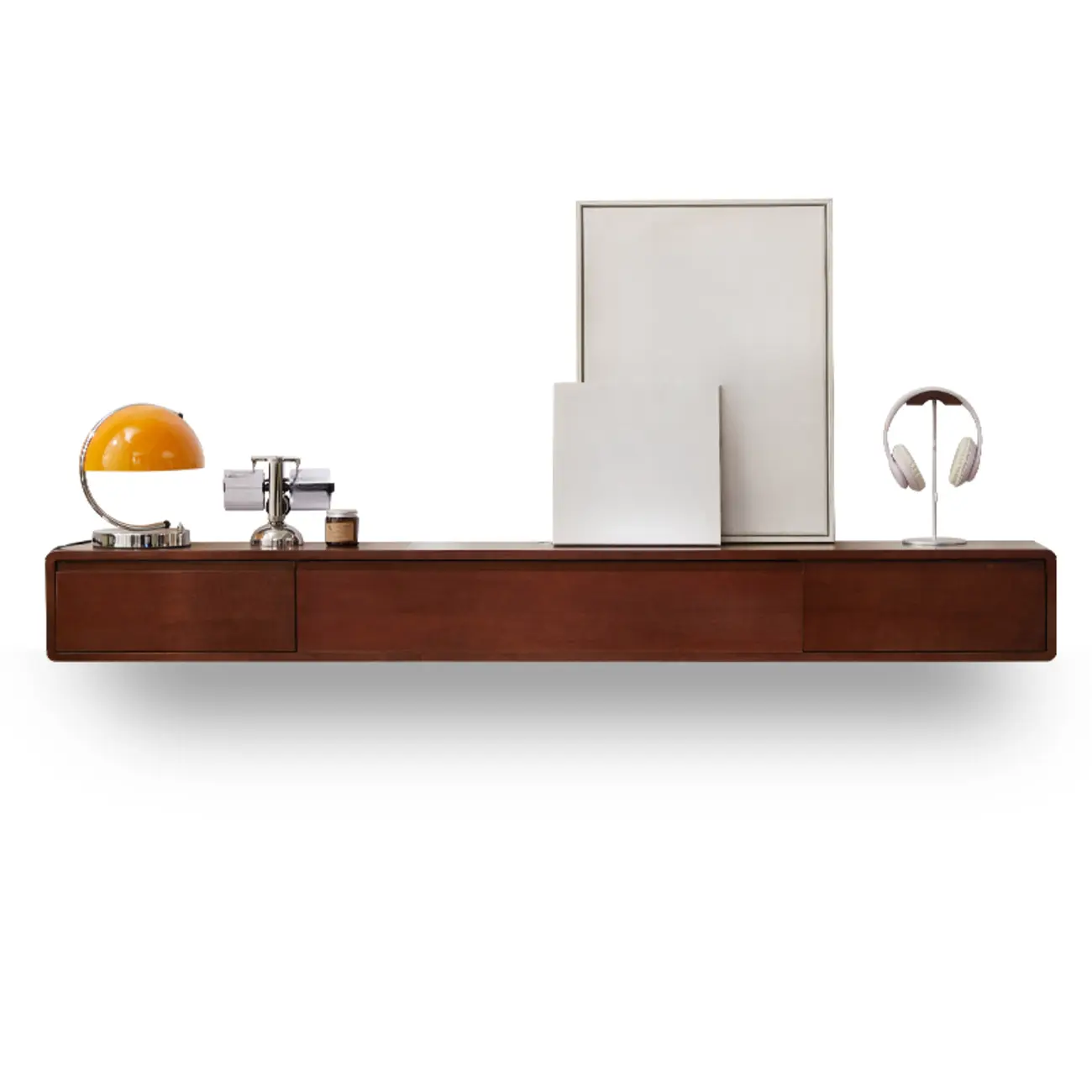 Modern Wooden Wall-mounted TV Stand for Living Room Image - 18 | homeyfad